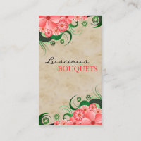 Fleurs d'Hibiscus roses Cartes de visite floraux