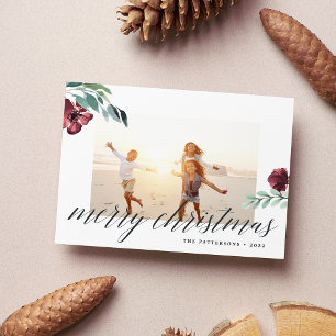 Fleurs d'hiver Carte de Noël photo Joyeux Noël