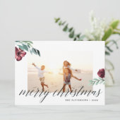 Fleurs d'hiver | Carte de Noël photo Joyeux Noël (Debout devant)