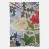 Fleurs d'hiver et serviette de thé Holly (Vertical)