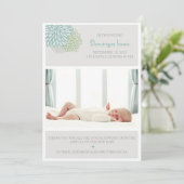 Fleurs d'hiver gris Faire-part de naissance photo (Debout devant)