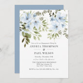 Fleurs d'hiver | Invitations des parties d'engagem (Devant / Derrière)