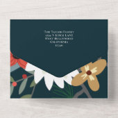 Fleurs d'hiver Joyeux Noël Elégante carte de Noël (Verso)