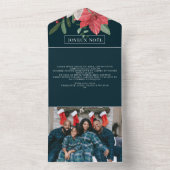 Fleurs d'hiver Joyeux Noël Elégante carte de Noël (À l'intérieur)