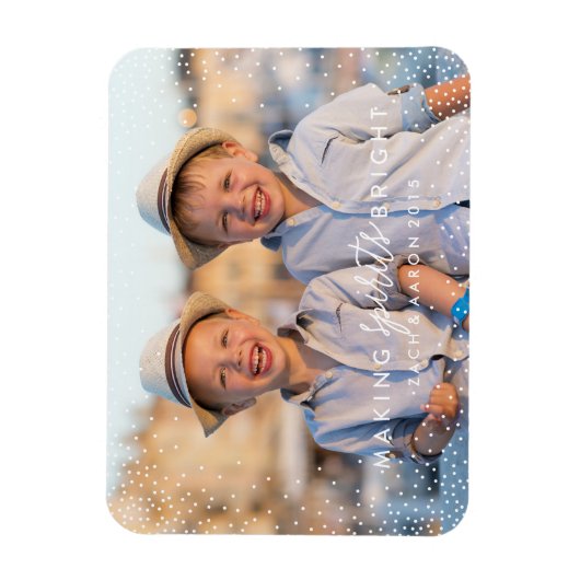 FLEURS D'HIVER Magnet photo de Noël (Vertical)