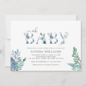 Fleurs d'hiver Oh Baby shower Invitation (Devant)
