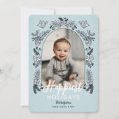 Fleurs d'hiver Photo Arch Cute Carte de vacances (Devant)