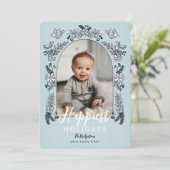 Fleurs d'hiver Photo Arch Cute Carte de vacances (Debout devant)