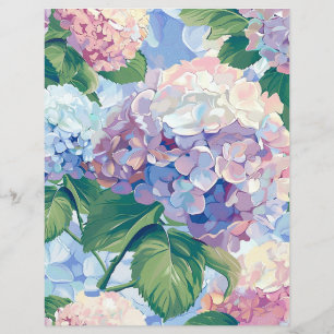 Fleurs d'hortensia à l'aquarelle papier découpé ti