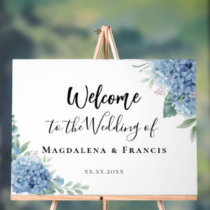 fleurs d'hortensia bleu mariage de bienvenue