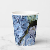 Fleurs d'Hortensia Bleu Mariage Gobelets en Papier (Verso)