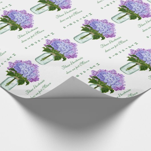 "Fleurs d'hortensia" Cadeaupapier (Hoek)