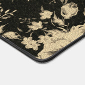 Fleurs d'huile vintage brillantes sur noir (Coin)
