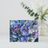 Fleurs d'hydrangea bleues Carte postale "Pensée po (Debout devant)