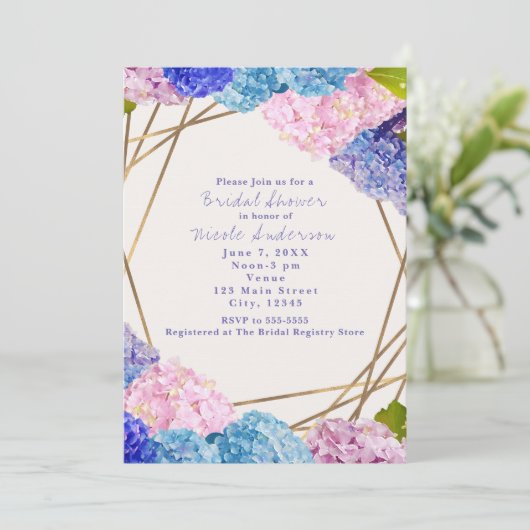 Fleurs d'Hydrangea et invitations au printemps Gol (Debout devant)