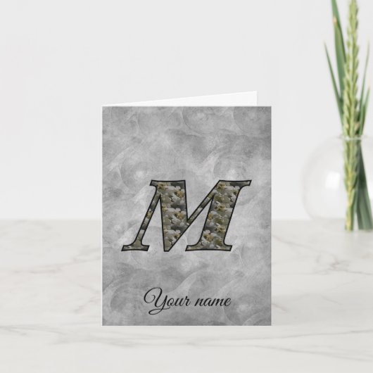 Fleurs d'hydrangea Monogramme Initiale M Personnal (Devant)