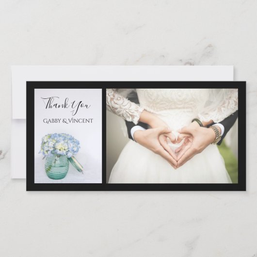 Fleurs d'Hydrangée Bleu Merci Mariage de pot Bleu (Devant)