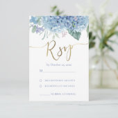 fleurs d'hydrangée bleue mariage RSVP (Debout devant)
