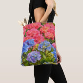 Fleurs d'Hydrangée colorées Sac fourre-tout d'art  (De près)