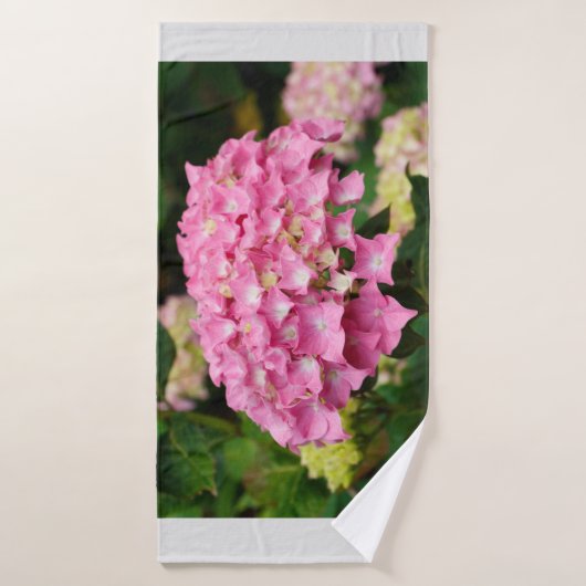 Fleurs d'hydrangée rose (Serviette de bain)