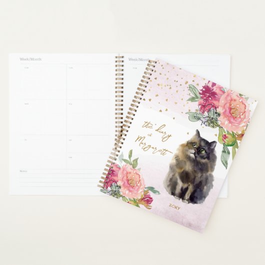 Fleurs d'illustrations de chats persans Journal qu (Devant avec enveloppe)