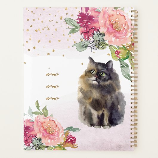 Fleurs d'illustrations de chats persans Journal qu (Dos)