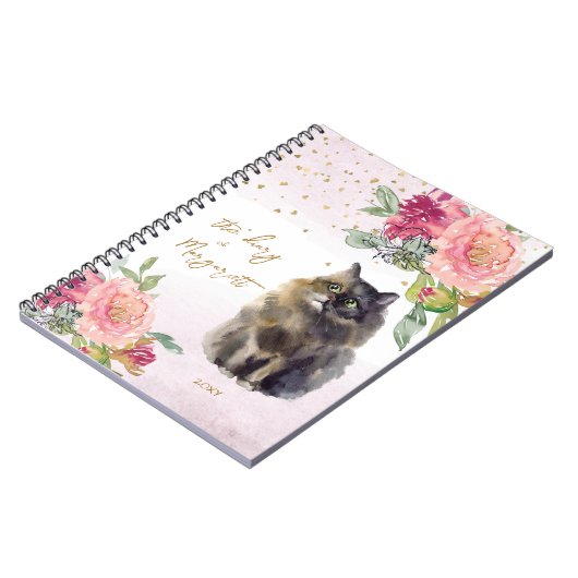 Fleurs d'illustrations de chats persans Journal qu (Côté gauche)