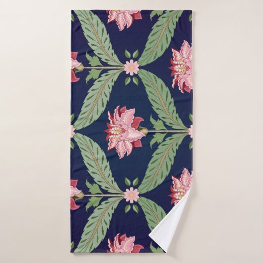 Fleurs d'Imaginaire : Motifs indiens foncés (Serviette de bain)