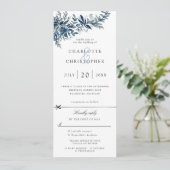 fleurs d'indigo faire-part de mariage avec rsvp at (Debout devant)