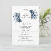 fleurs d'indigo faire-part de mariage avec rsvp at (Debout devant)