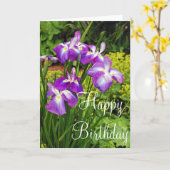 Fleurs d'iris violet carte de voeux (Fleur jaune)