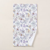 Fleurs d'Iris Violet Lilas Vert Tendre  (Serviette à main)