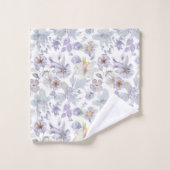 Fleurs d'Iris Violet Lilas Vert Tendre  (Gant de toilette)