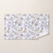 Fleurs d'Iris Violet Lilas Vert Tendre  (Serviette à main)