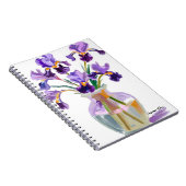 Fleurs d'Iris Violet PERSONNALISÉES dans un Cahier (Côté Droit)