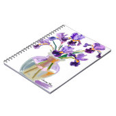 Fleurs d'Iris Violet PERSONNALISÉES dans un Cahier (Côté gauche)