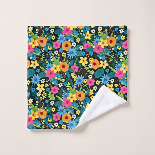 Fleurs Ditsy Vibrantes Motif Floral-43785 (Gant de toilette)