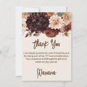 Fleurs d'ivoire beige Brown Carte de remerciements (Devant)