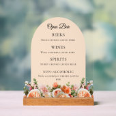 Fleurs d'ivoire orange en arc Menu de Boissons Bar (Neutre)