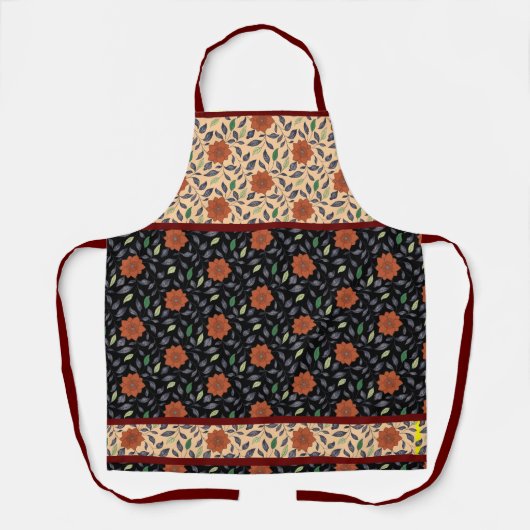 Fleurs d'ocre rouge avec tablier Feuille (Recto)