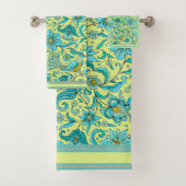 Fleurs d'oiseaux Bleus, Jaune, Beige (En situation)