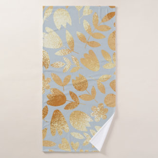 Fleurs d'or, arrière - plan bleu, imitation feuill