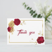 fleurs d'or bordeaux carte de remerciements géomét (Debout devant)