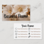 Fleurs d'or Carte de visite esthétique (Devant / Derrière)