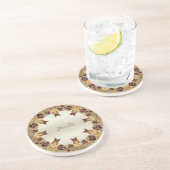 Fleurs d'or Dessous de verre en grès de grès de pi (Côté)