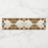 Fleurs d'or Étiquette de bouteille d'eau en pierre (Étiquettes simples)