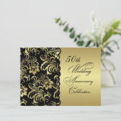 Fleurs d'or Invitation du 50e anniversaire du Mari (Debout devant)