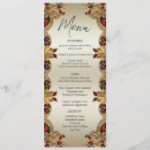 Fleurs d'or Menu Mariage en pierre rouge (Devant)