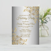 Fleurs d'or Noël Fêtes Invitation de fête (Debout devant)