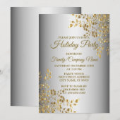 Fleurs d'or Noël Fêtes Invitation de fête (Devant / Derrière)